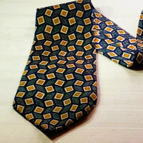 City-One, century silk co, vintage men's necktie with geometrical pattern - Picture 6 of 16